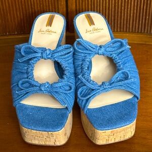 Denim Blue Platform Sandals EUC 6B